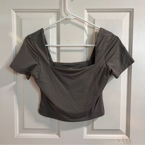Klassy Network Square Neck Double Lined Crop Top